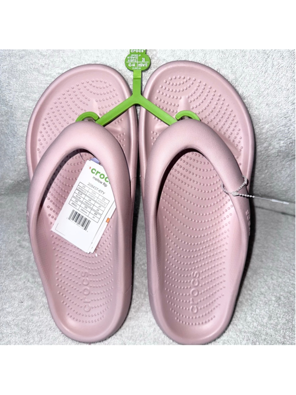 NWT Men’s 10/Women’s 12 Crocs Mellow Flip Flop Sandals Pink Clay